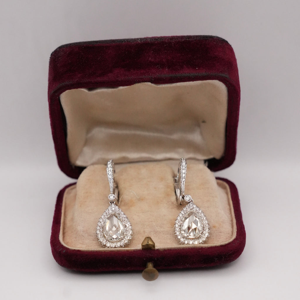 Pear-Shaped Diamond Drop Earrings