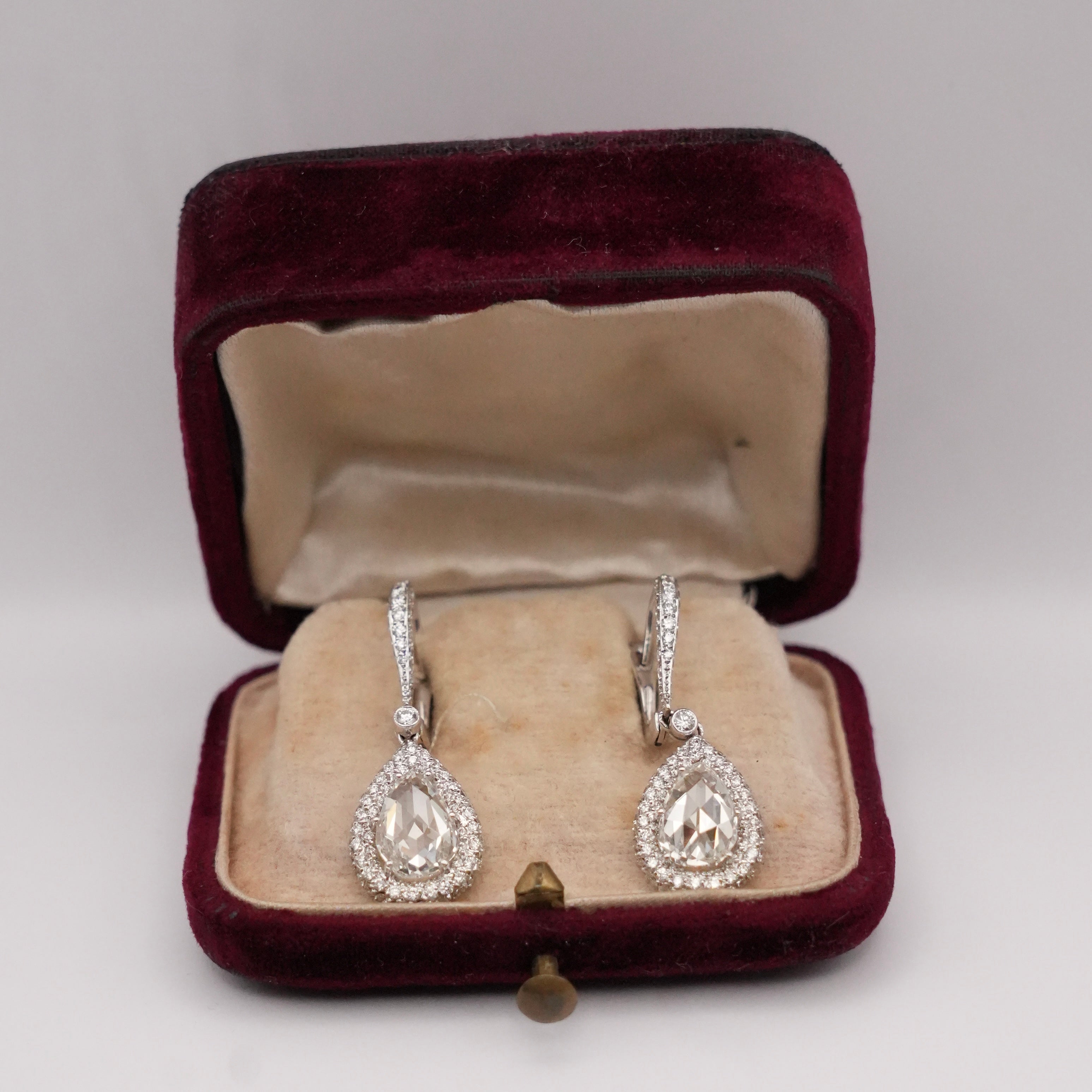 Pear-Shaped Diamond Drop Earrings