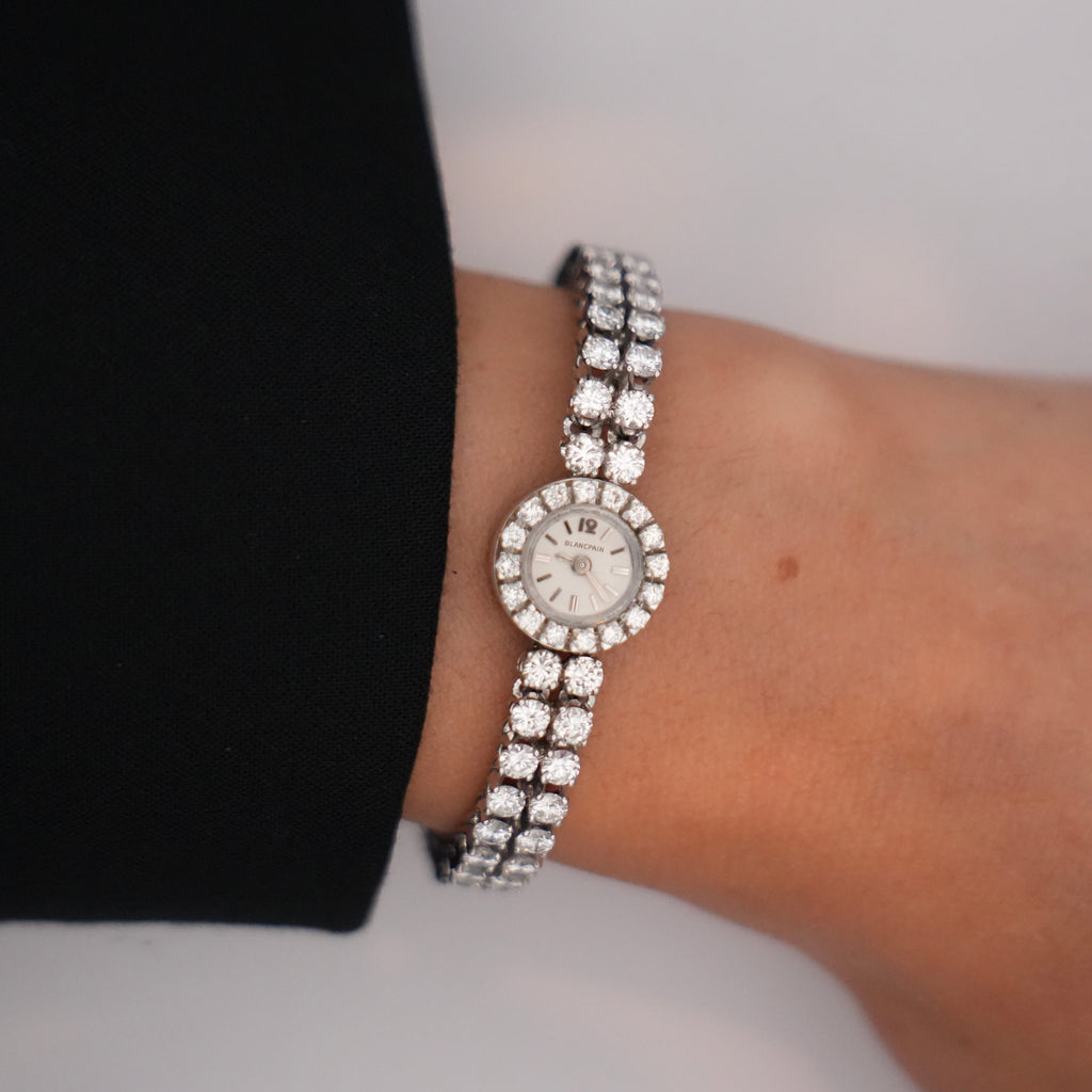Vintage Blancpain Diamond Bracelet Watch in 18K White Gold