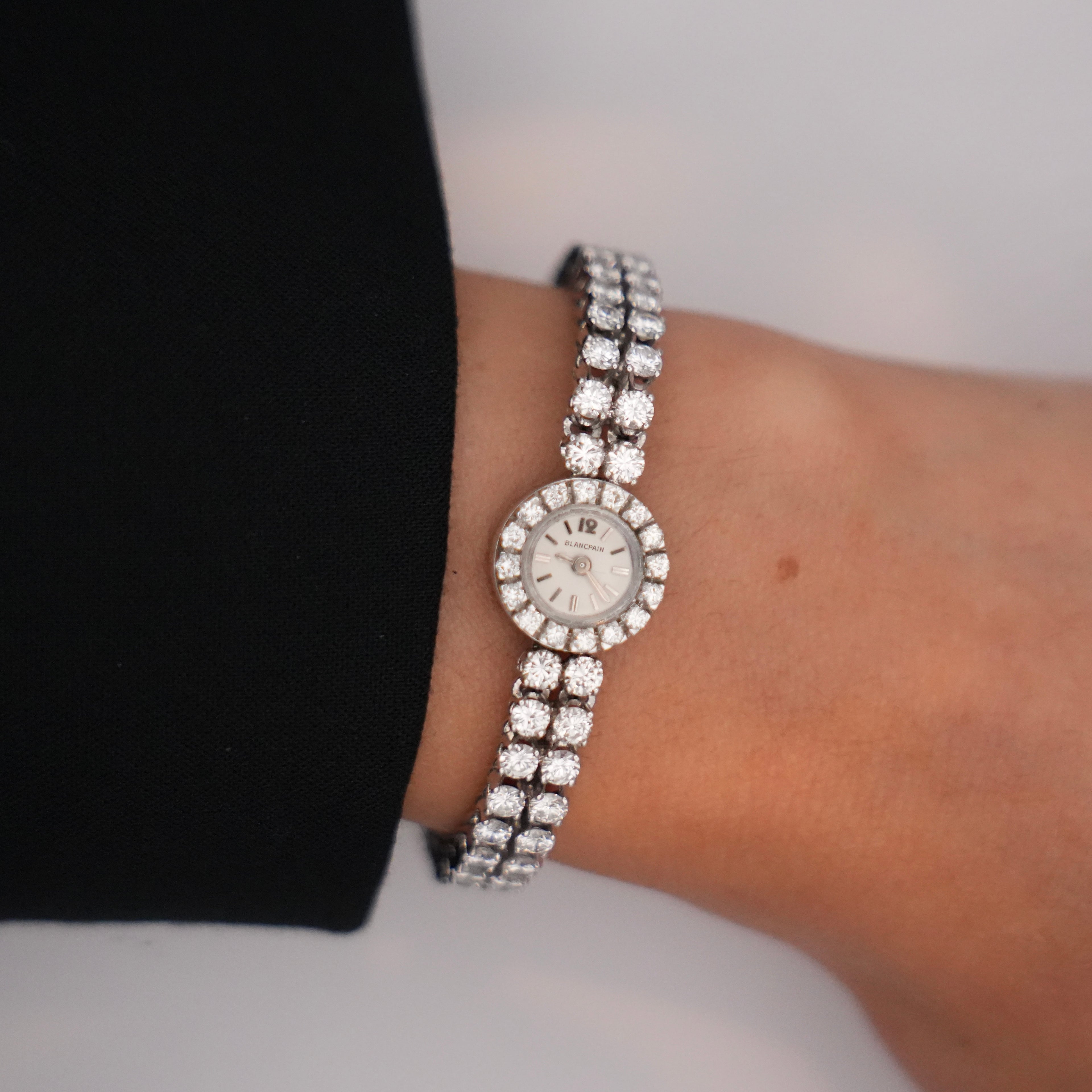 Vintage Blancpain Diamond Bracelet Watch in 18K White Gold