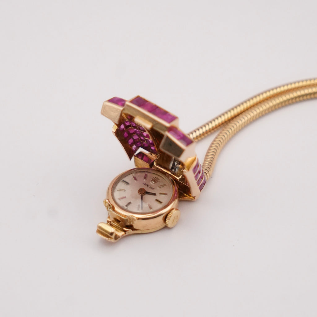 Vintage Rolex Ruby & Diamond Cocktail Watch