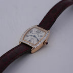 Franck Muller Cintrée Curvex 2500 QZ BG 18k Gold Baguette Diamond Watch