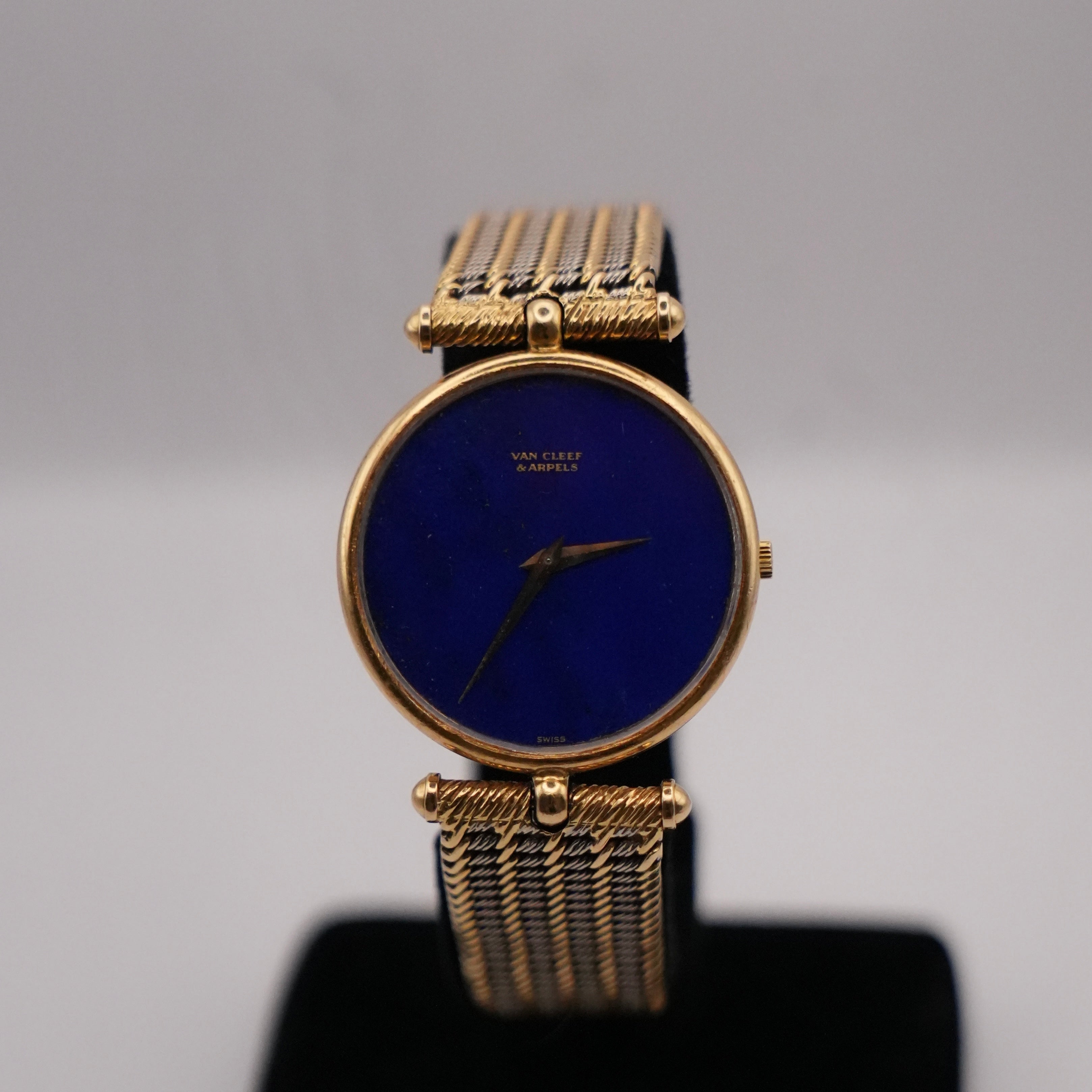 Van Cleef & Arpels 18K Gold Lapis Lazuli Watch with Piaget Movement