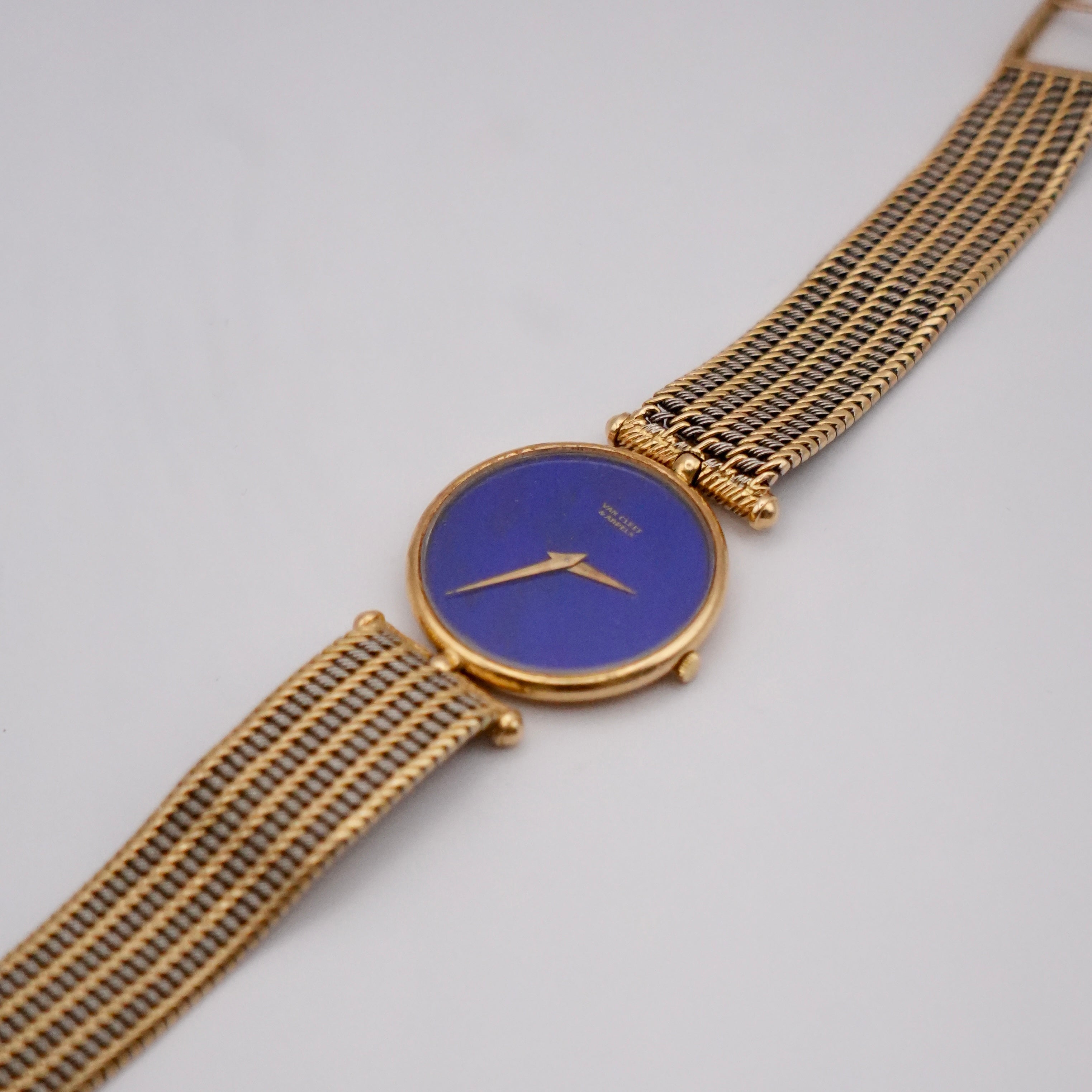 Van Cleef & Arpels 18K Gold Lapis Lazuli Watch with Piaget Movement