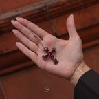 Rhodolite Garnet & Diamond Cross Pendant