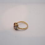 Topaz & Diamond Three-Stone Ring