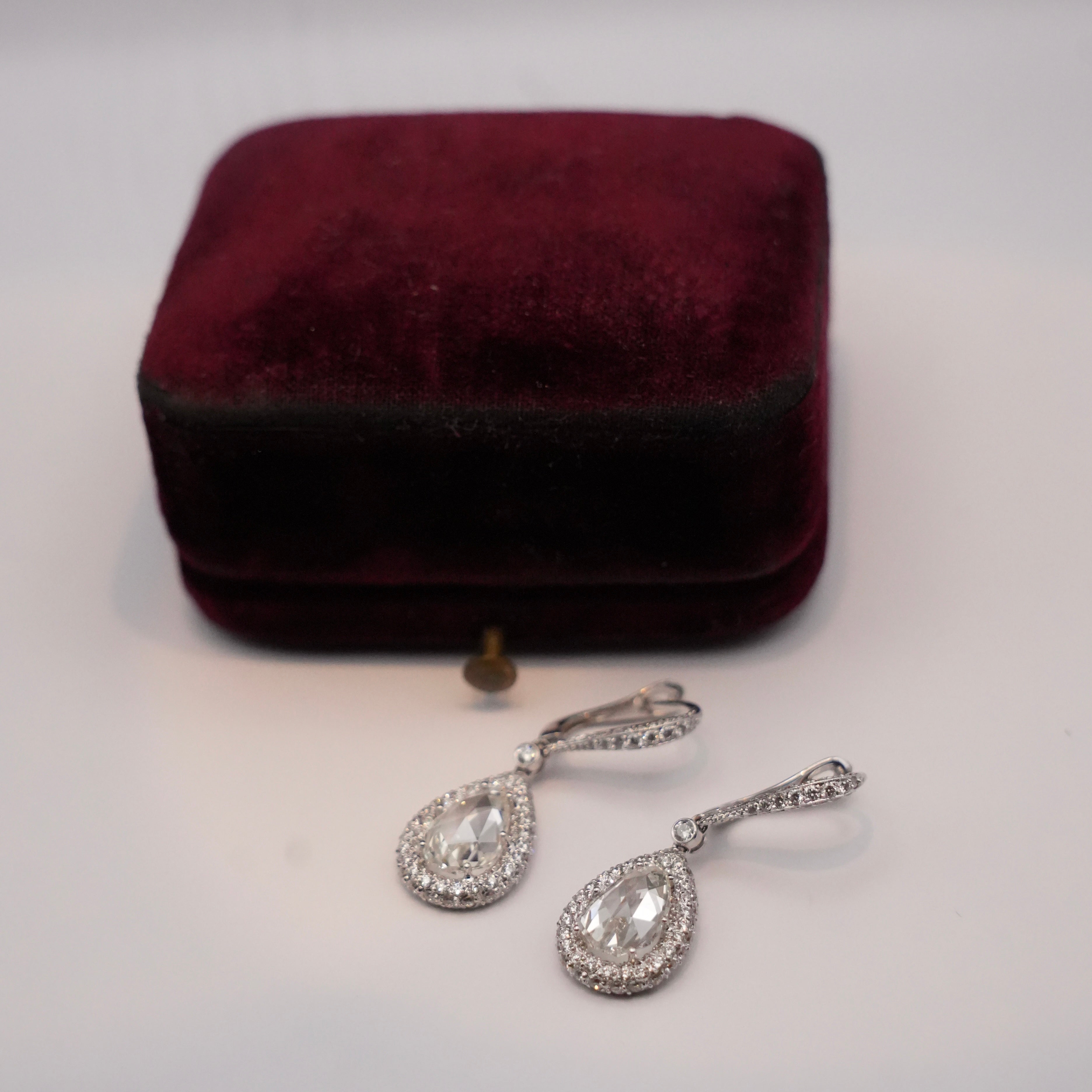 Pear-Shaped Diamond Drop Earrings