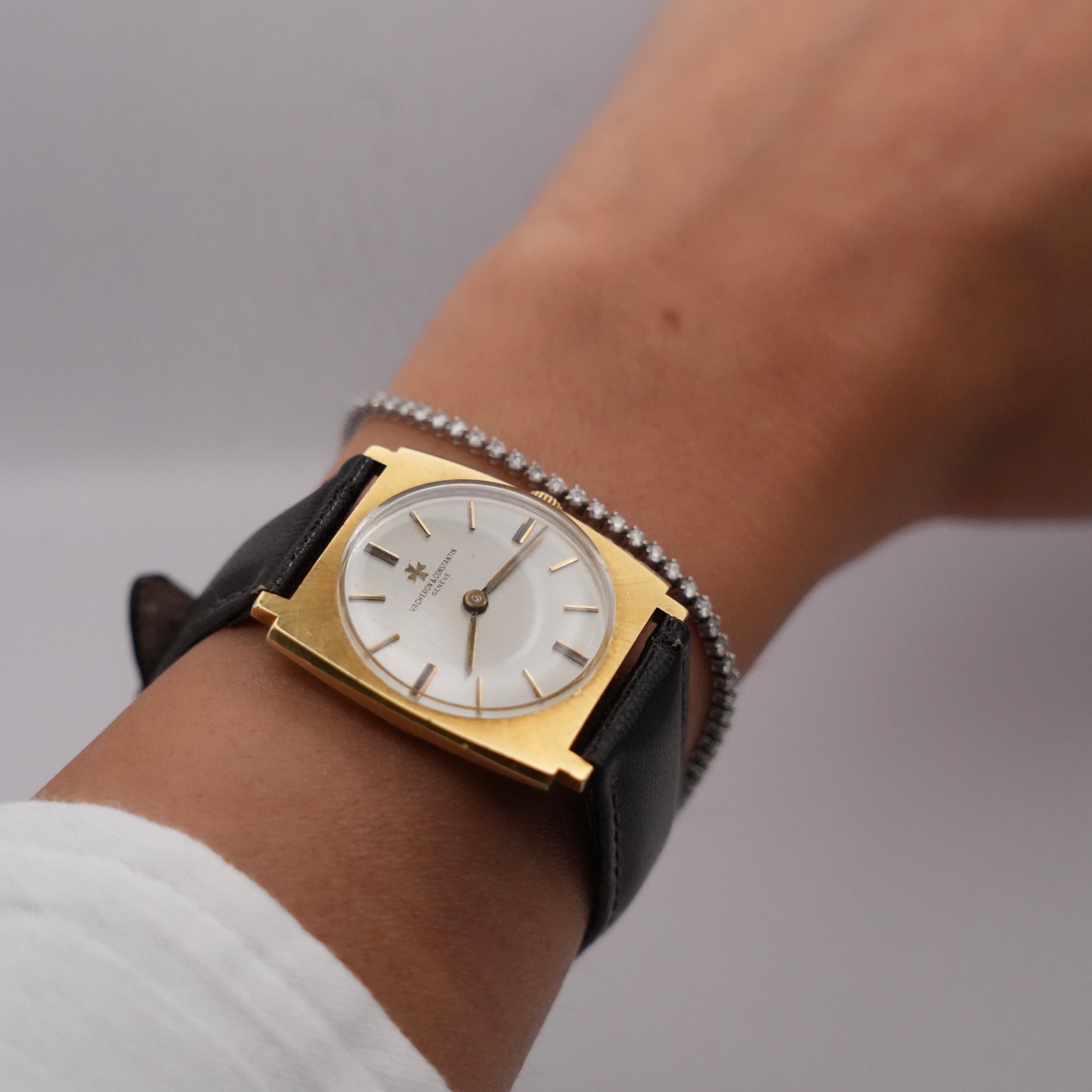 Vintage Vacheron Constantin 18K Yellow Gold Tonneau Watch