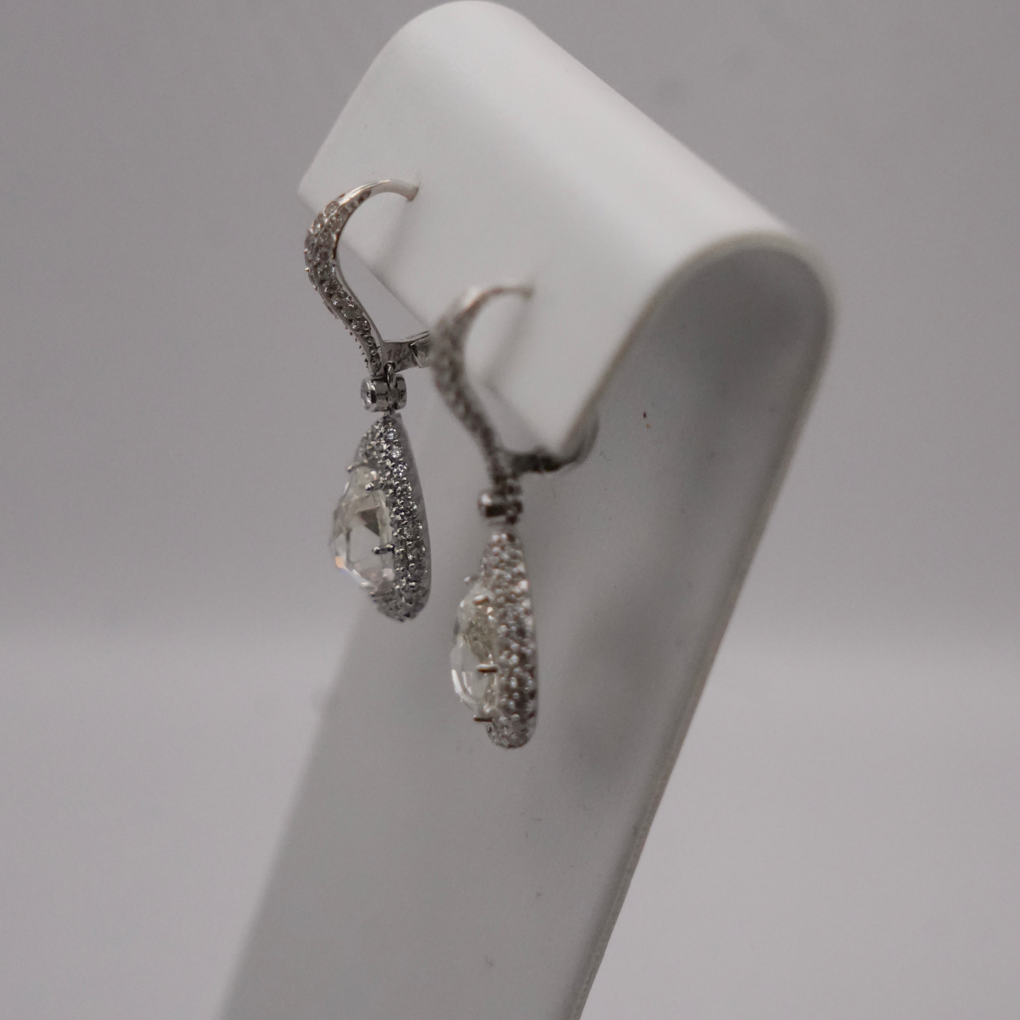 Pear-Shaped Diamond Drop Earrings