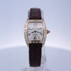 Franck Muller Cintrée Curvex 2500 QZ BG 18k Gold Baguette Diamond Watch
