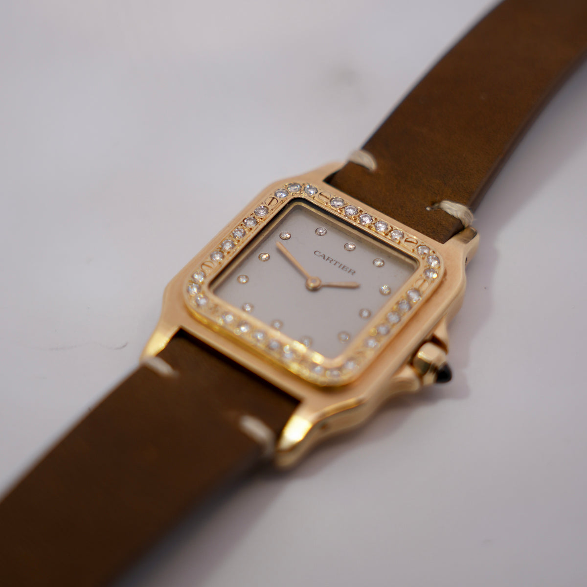 Cartier Santos Automatic Diamond-Set Watch