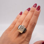 Asprey Vintage Ring Watch in Stainless Steel, Manual Winding, Circa 1940s