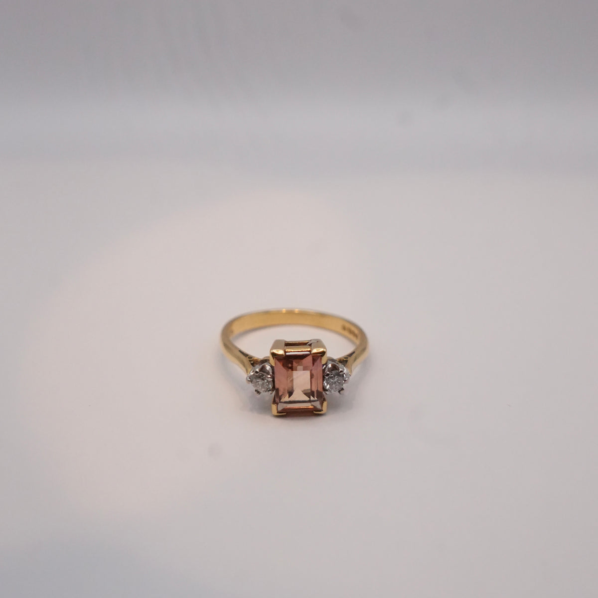 Topaz & Diamond Three-Stone Ring