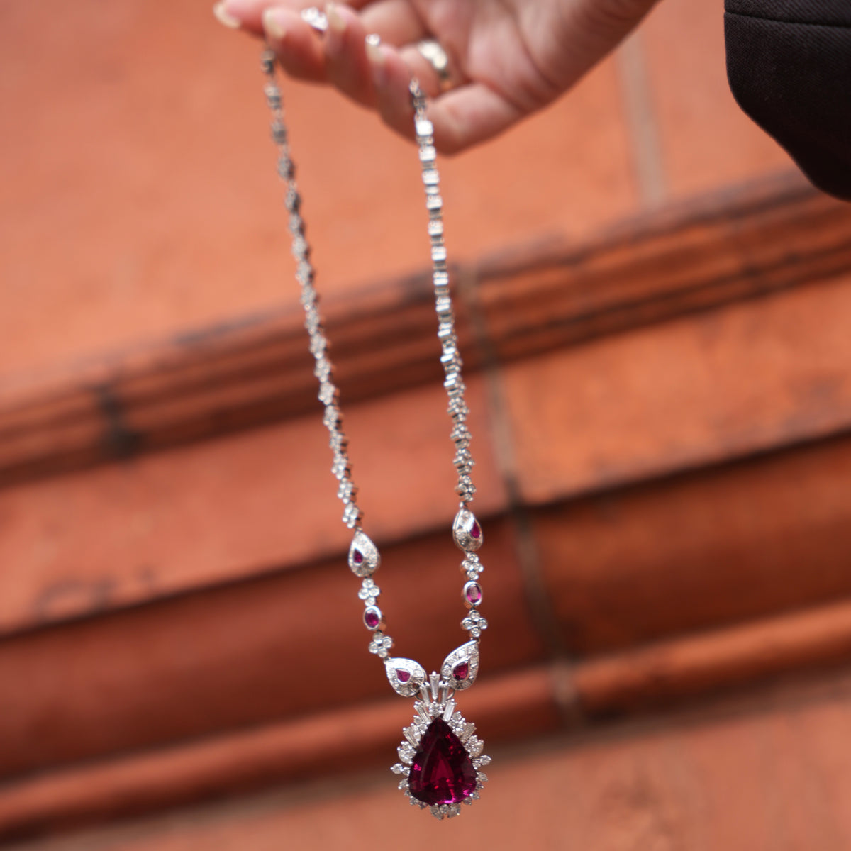 Rubellite & Diamond Necklace