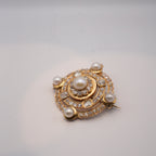 Victorian Natural Pearl & Diamond Brooch, Circa 1880