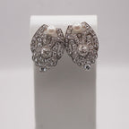 Art Deco Platinum, Diamond & Cultured Pearl Earrings