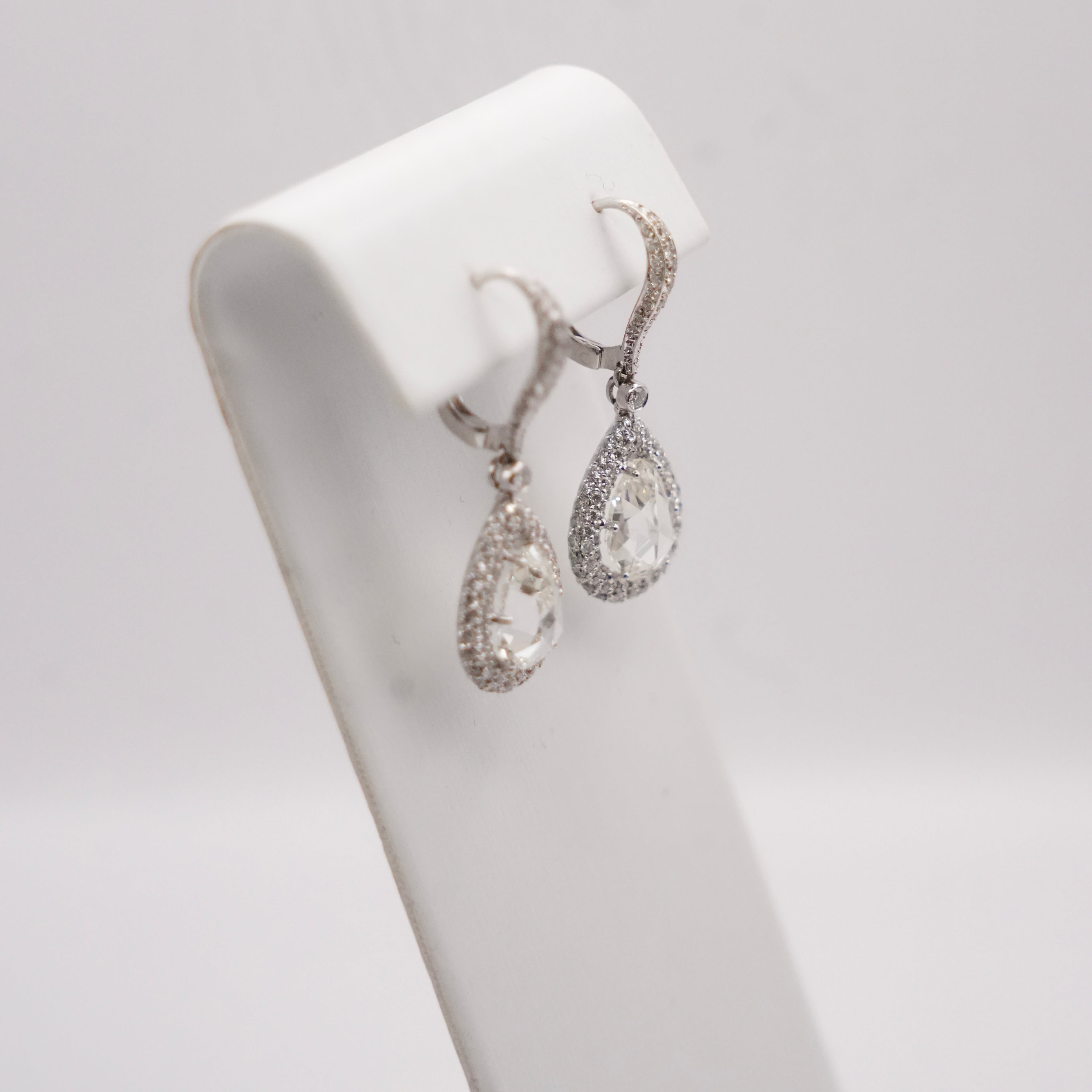 Pear-Shaped Diamond Drop Earrings