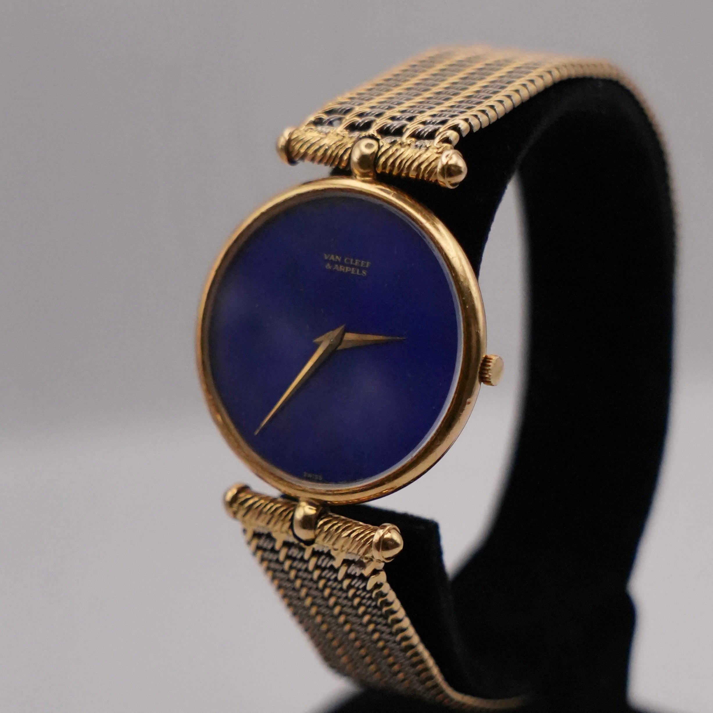 Van Cleef & Arpels 18K Gold Lapis Lazuli Watch with Piaget Movement