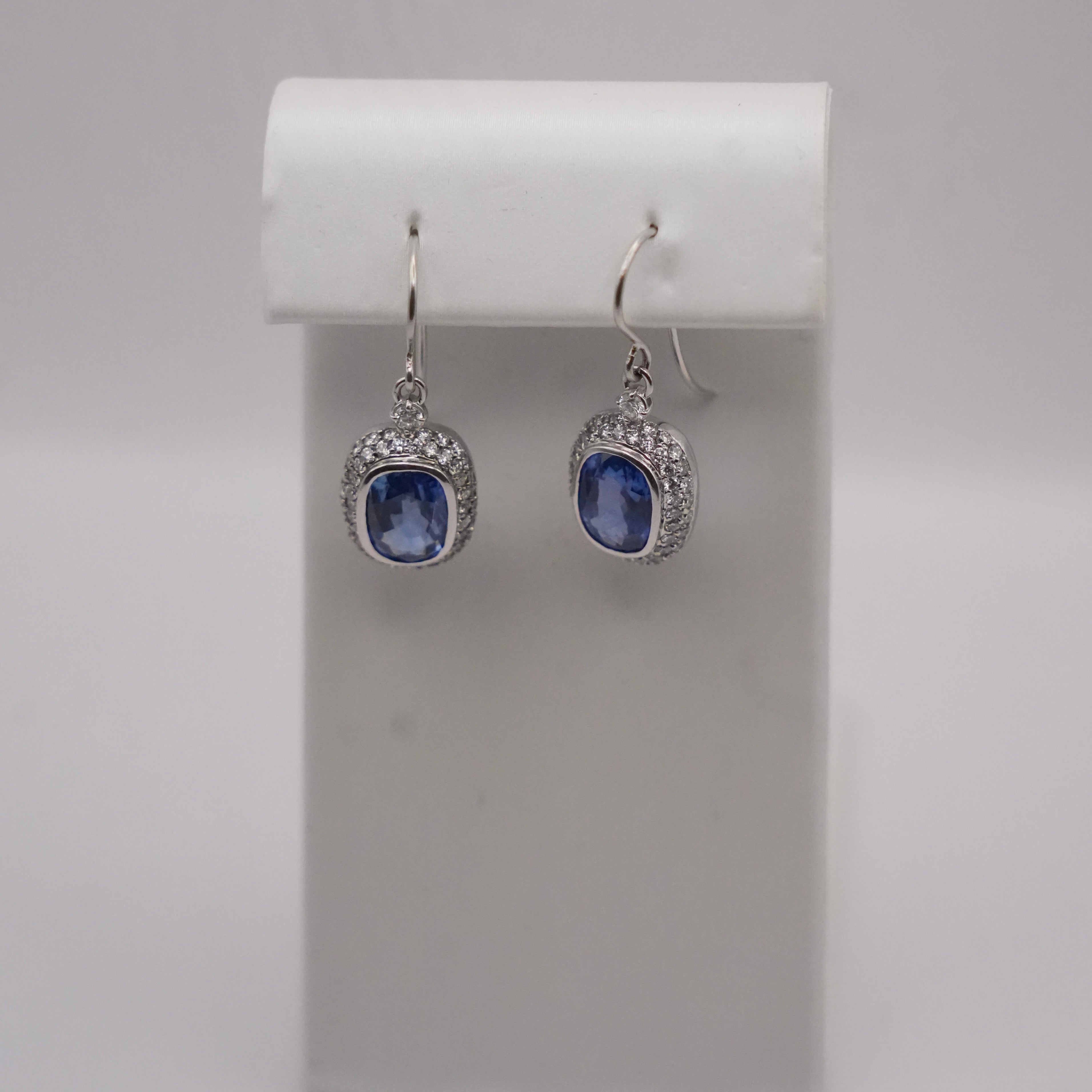 Ceylon Sapphire & Diamond Drop Earrings