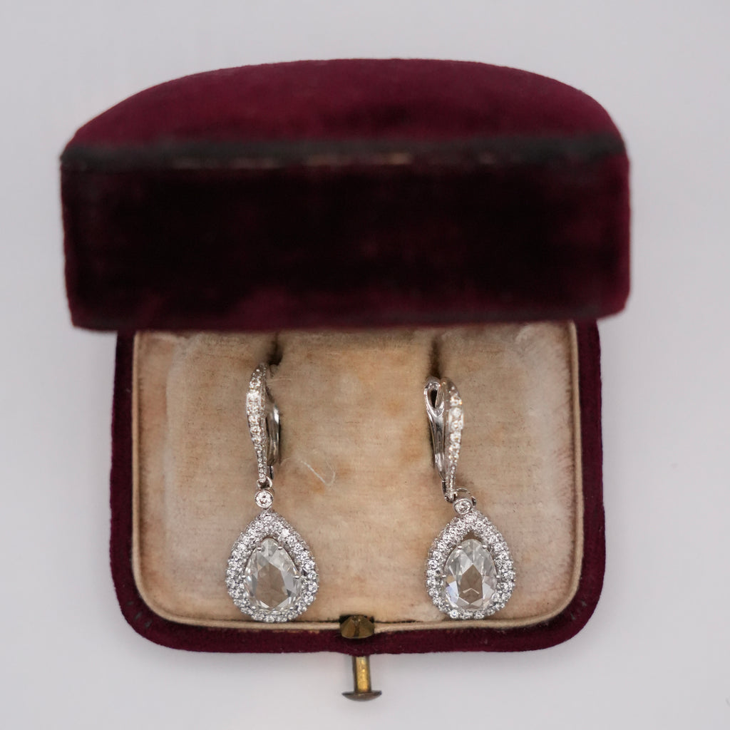 Pear-Shaped Diamond Drop Earrings