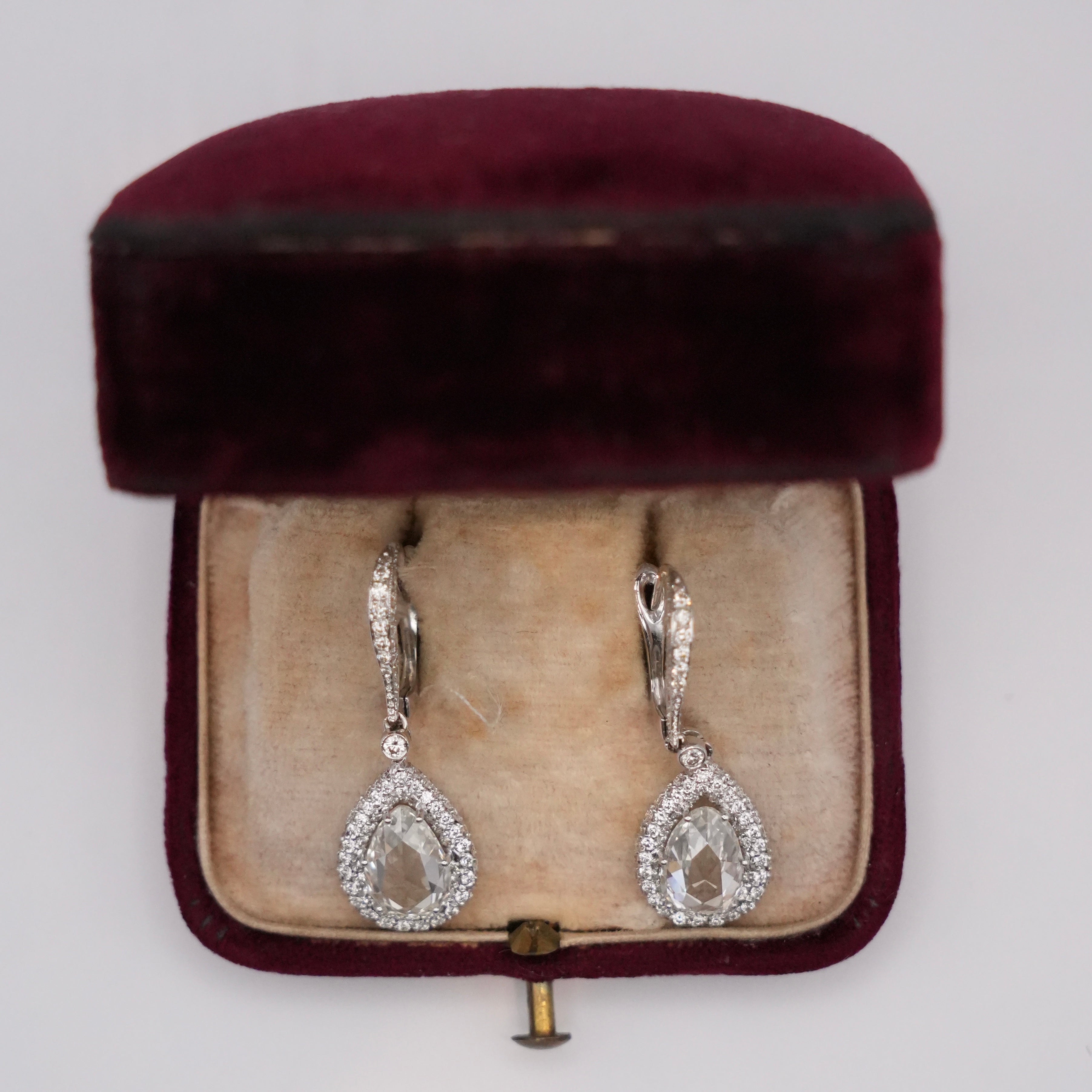 Pear-Shaped Diamond Drop Earrings