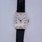 Franck Muller Cintrée Curvex 7501 S6 BAG CD 18k White Gold Baguette Diamond Watch