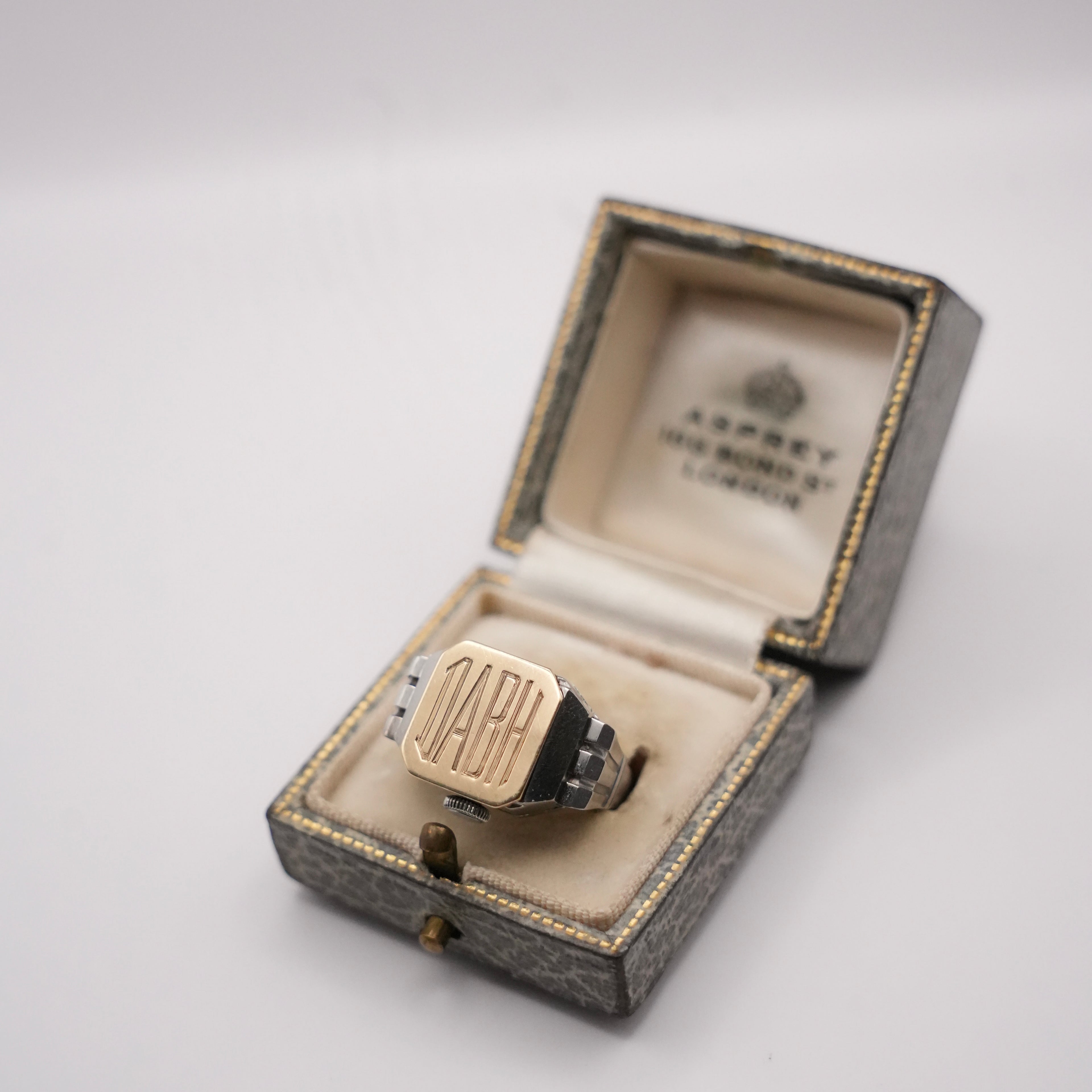Asprey Vintage Ring Watch in Stainless Steel, Manual Winding, Circa 1940s