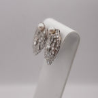 Art Deco Platinum, Diamond & Cultured Pearl Earrings