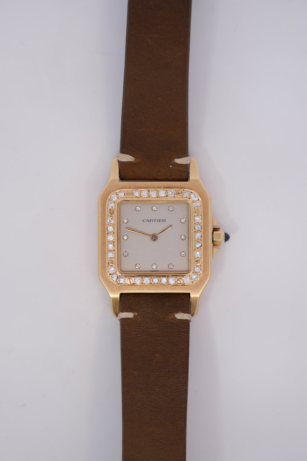 Cartier Santos Automatic Diamond-Set Watch