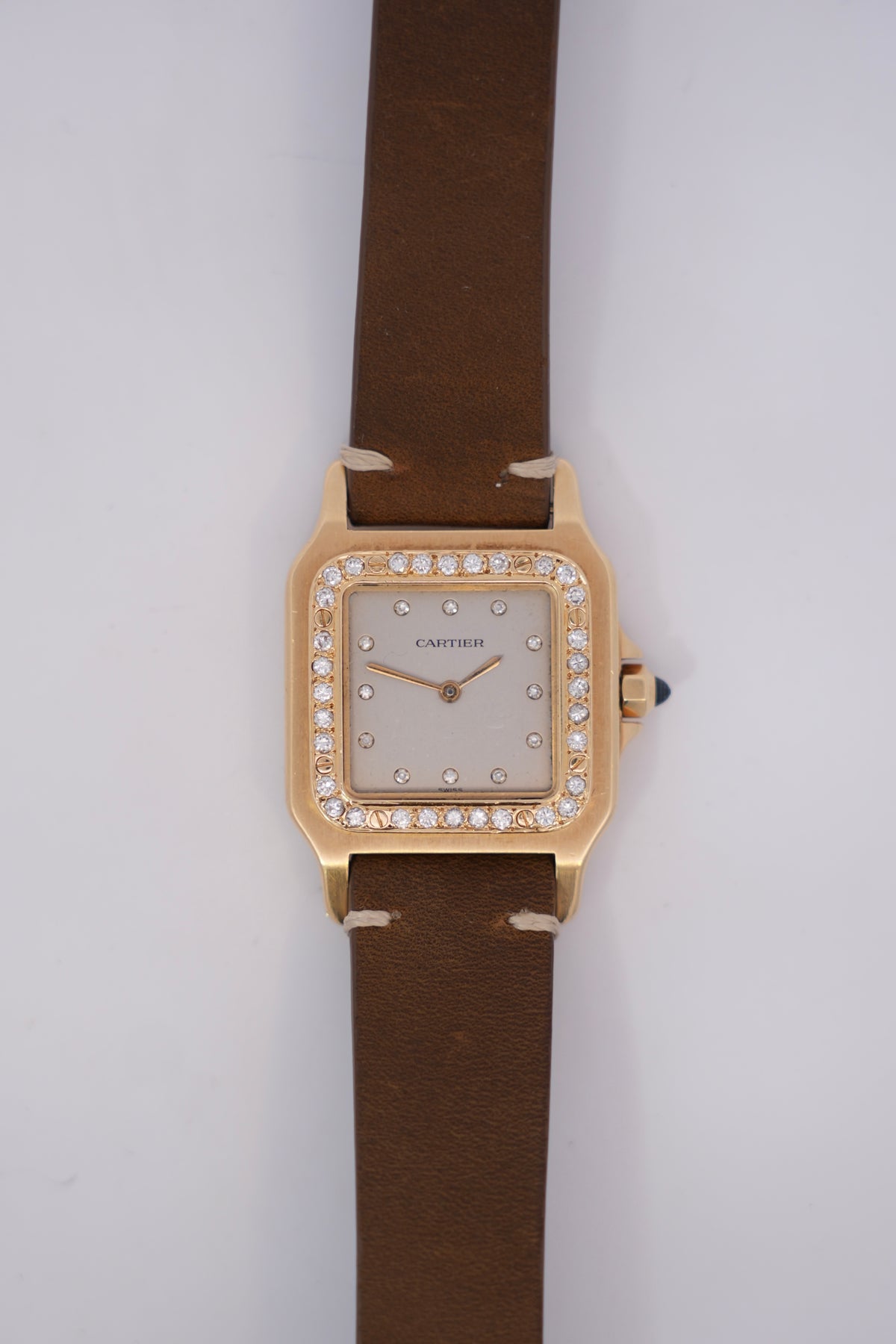 Cartier Santos Automatic Diamond-Set Watch