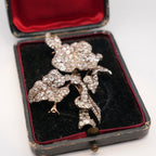 Victorian Old Mine Cut Diamond Flower Bouquet Brooch