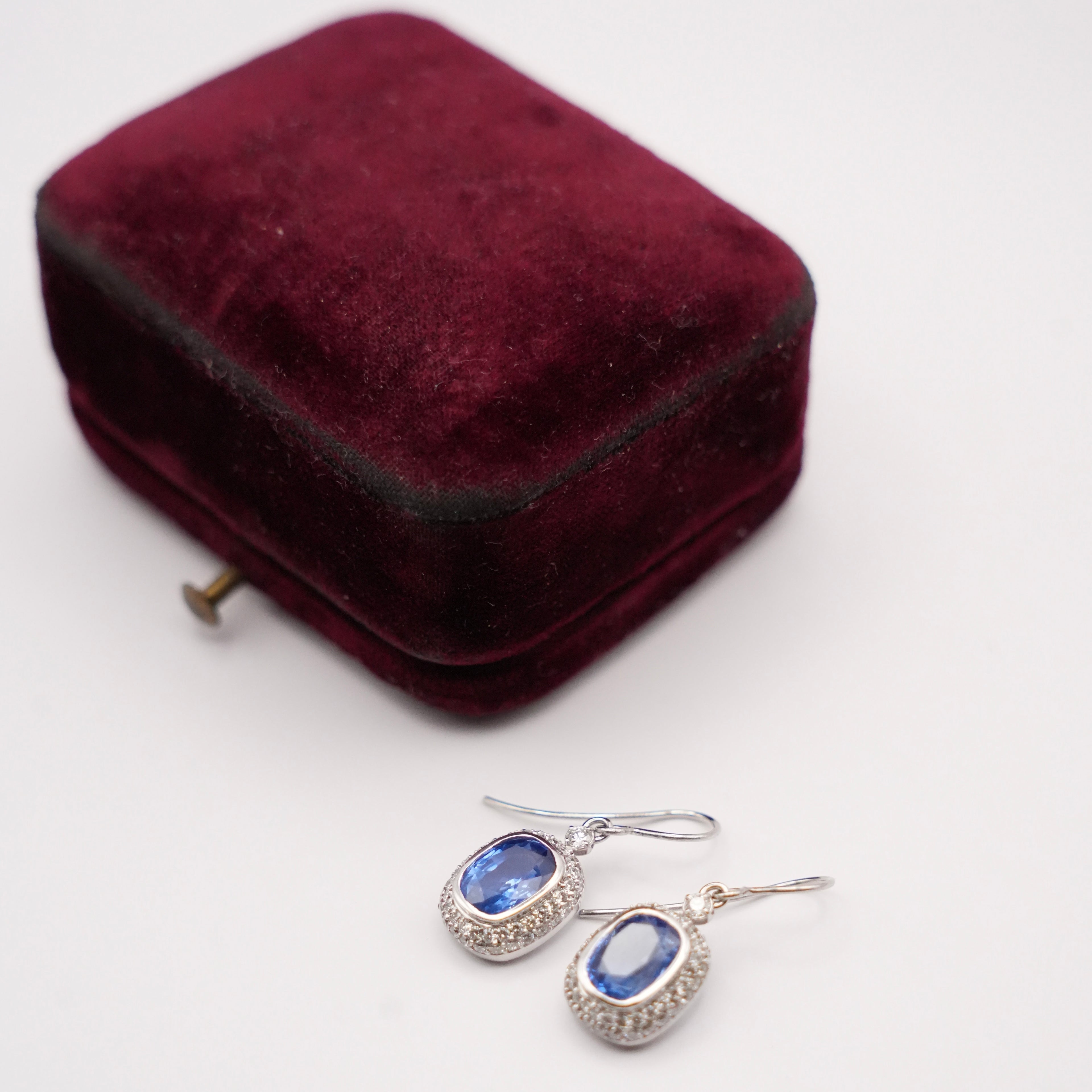 Ceylon Sapphire & Diamond Drop Earrings