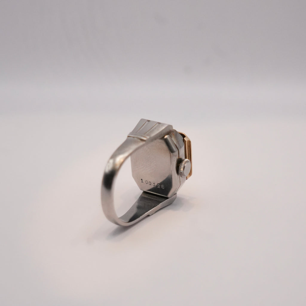 Asprey Vintage Ring Watch in Stainless Steel, Manual Winding, Circa 1940s