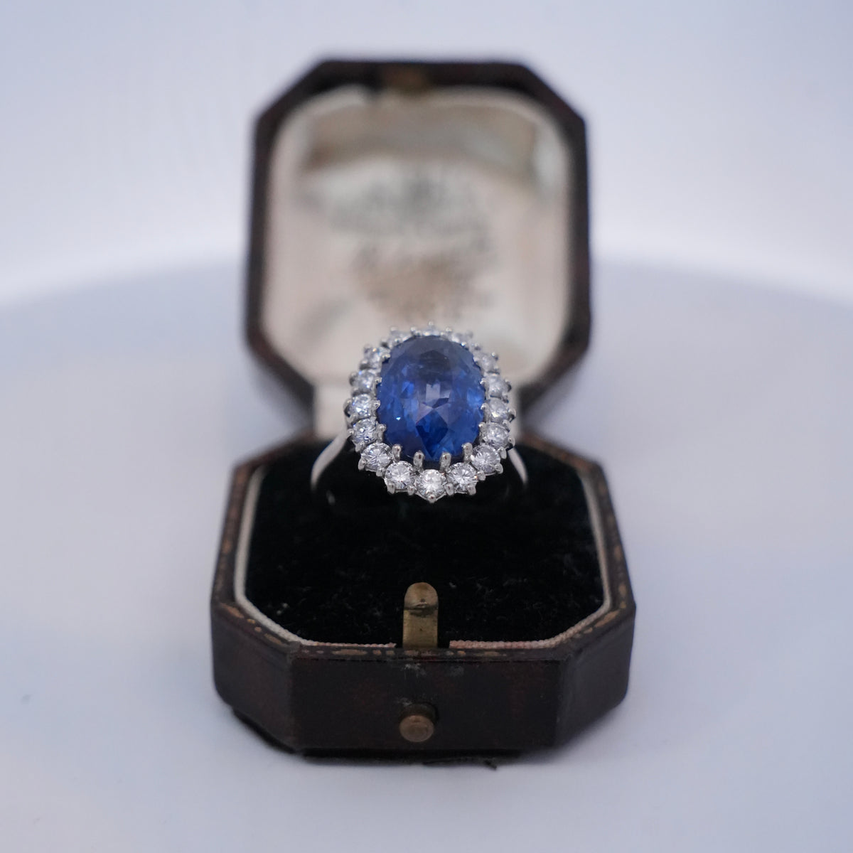 9ct Ceylon Sapphire & Diamond Cluster Ring