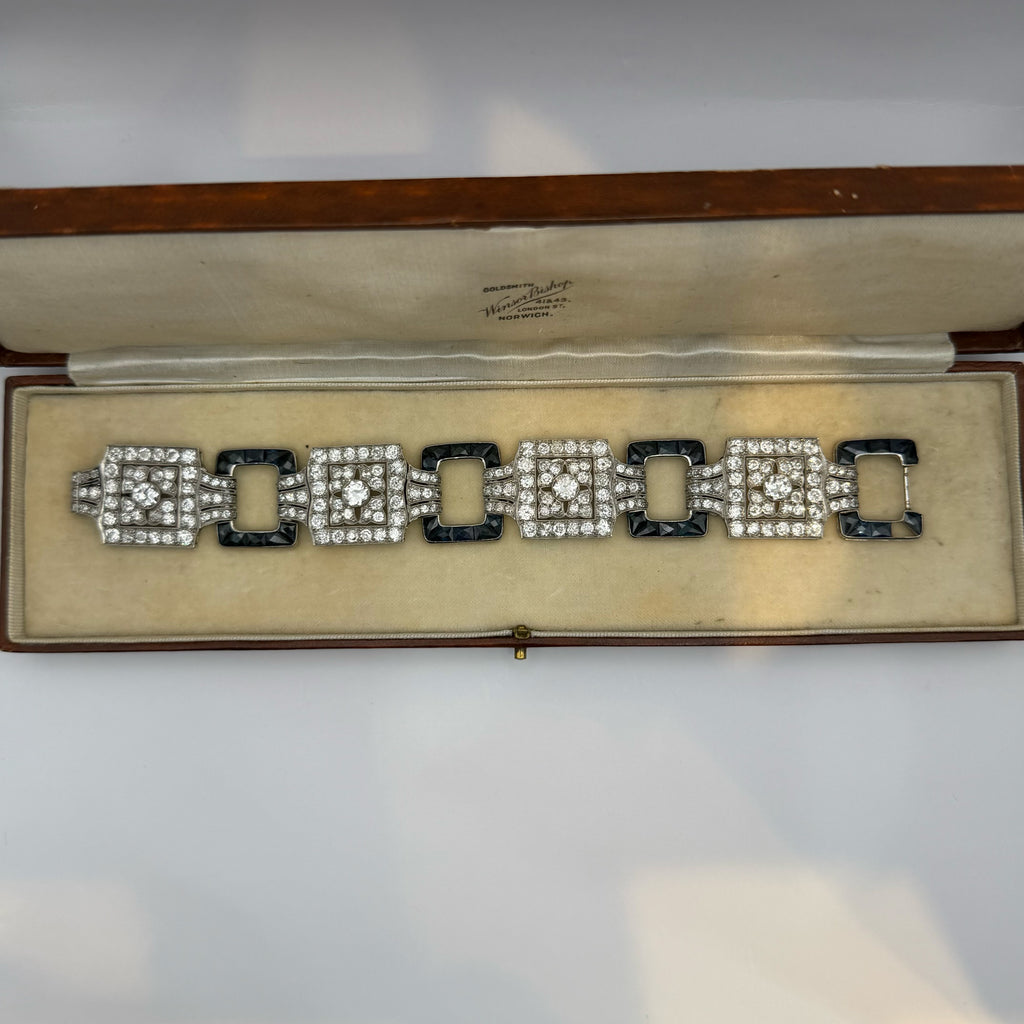 An Art Deco Diamond & Sapphire Bracelet