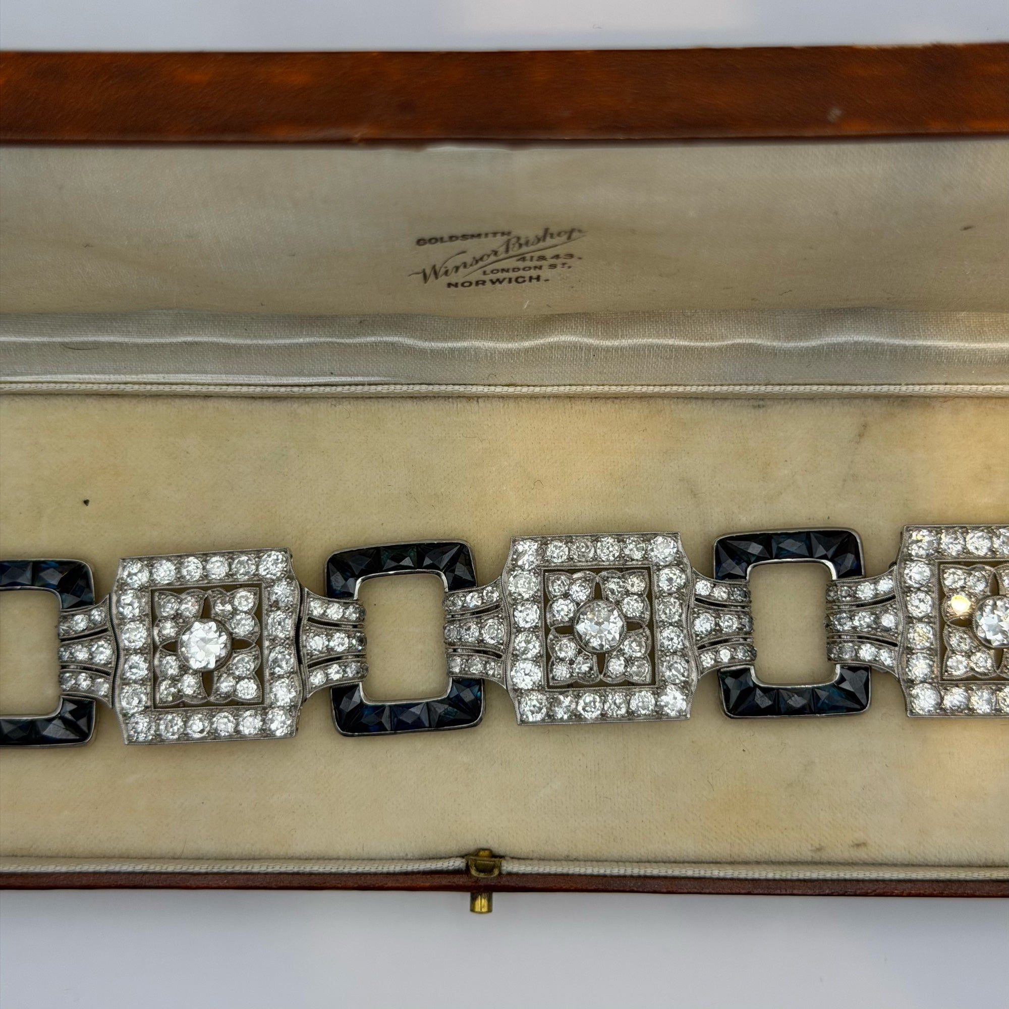 An Art Deco Diamond & Sapphire Bracelet