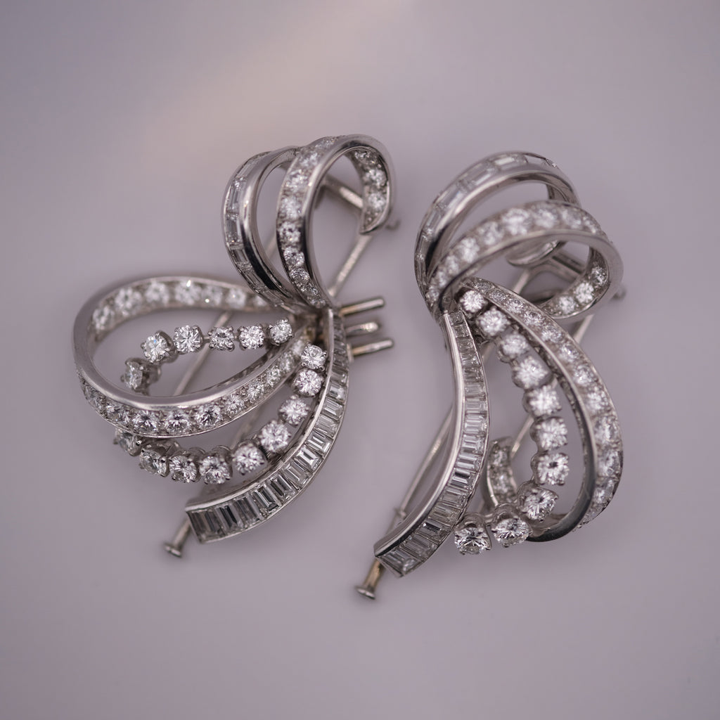 Boucheron Diamond Double Clip Brooch, Circa 1950s