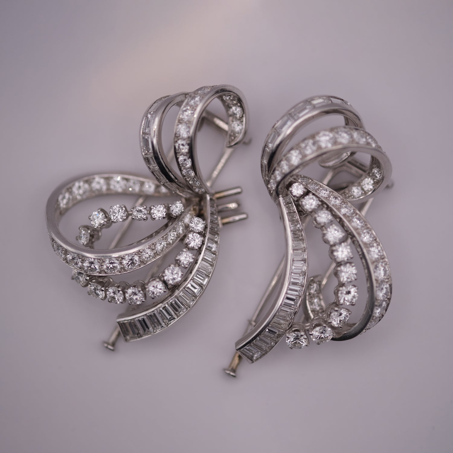 Boucheron Diamond Double Clip Brooch, Circa 1950s