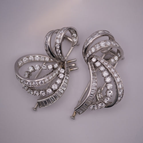 Boucheron Diamond Double Clip Brooch, Circa 1950s