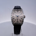Franck Muller Cintrée Curvex 7501 S6 BAG CD 18k White Gold Baguette Diamond Watch