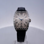 Franck Muller Cintrée Curvex 7501 S6 BAG CD 18k White Gold Baguette Diamond Watch
