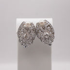 Art Deco Platinum, Diamond & Cultured Pearl Earrings