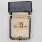 Topaz & Diamond Three-Stone Ring