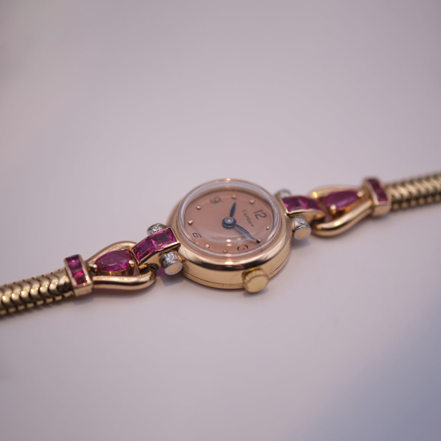 Cartier Ruby & Diamond Ladies Bracelet Watch