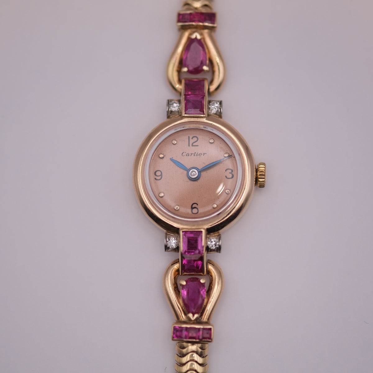 Cartier Ruby & Diamond Ladies Bracelet Watch
