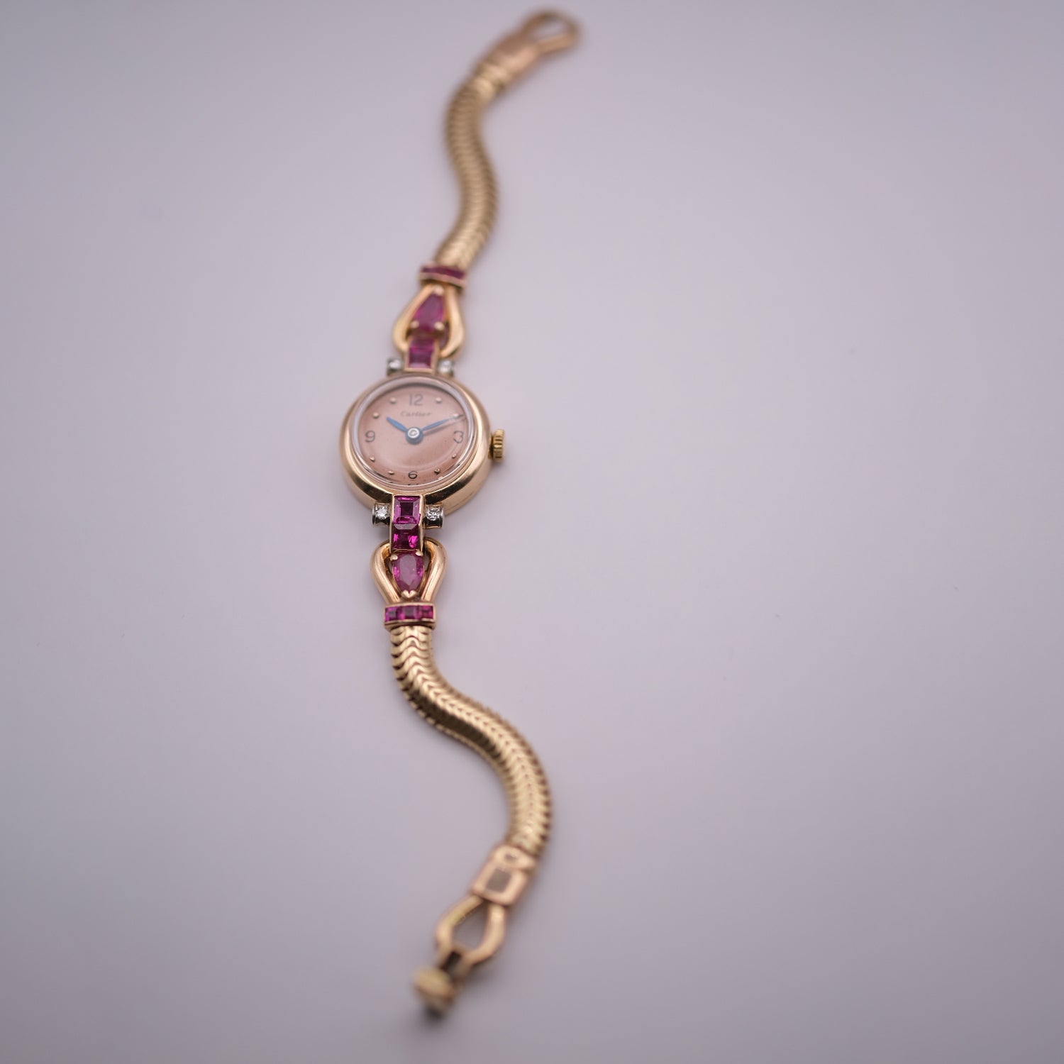 Cartier Ruby & Diamond Ladies Bracelet Watch