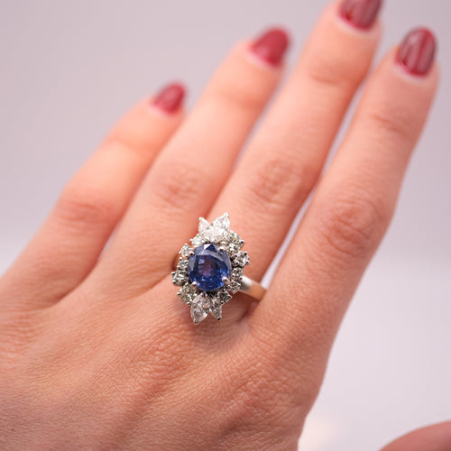 Ceylon Sapphire & Diamond Ring