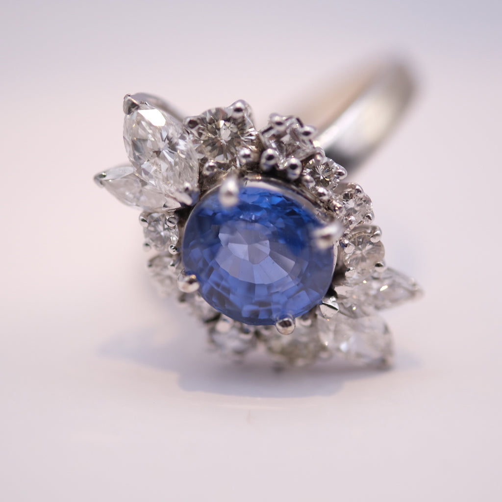 Ceylon Sapphire & Diamond Ring