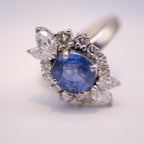 Ceylon Sapphire & Diamond Ring
