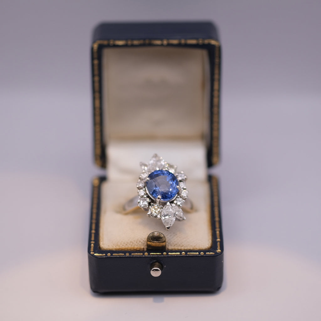 Ceylon Sapphire & Diamond Ring